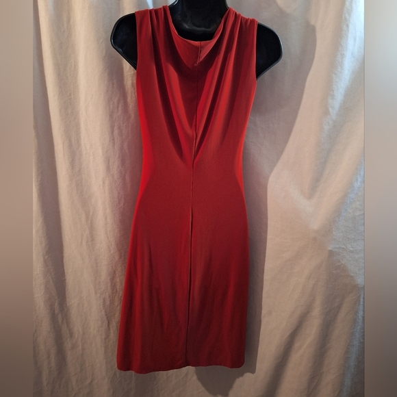 Ralph Lauren Red Draped Midi Dress - Picture 4 of 5